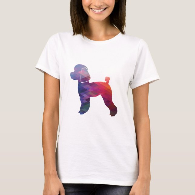 Toy Poodle Dog Geo Silhouette Purple T-Shirt (Front)