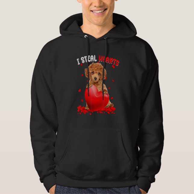 Toy Poodle Dog I Steal Hearts Cute Valentine Day W Hoodie (Front)