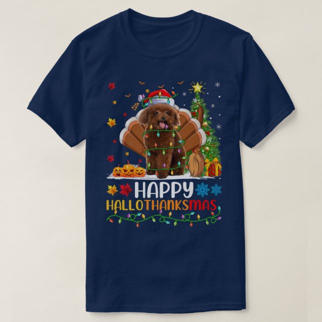 Toy Poodle Dog Lover Funny Happy Toy Poodle HelloT T-Shirt (Design Front)