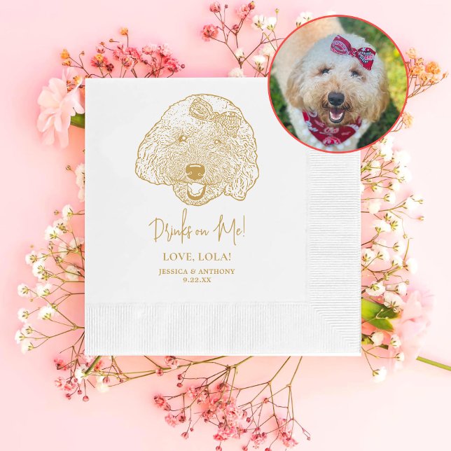 Toy Poodle Dog Personalised Drinks on Me Napkins (Creator Uploaded)