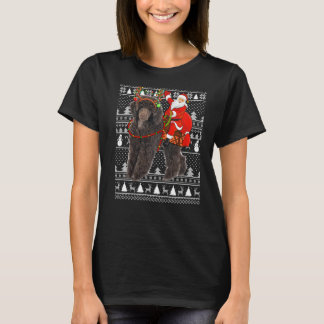 Toy Poodle Dog Santa Riding Toy Poodle Ugly Chris T-Shirt