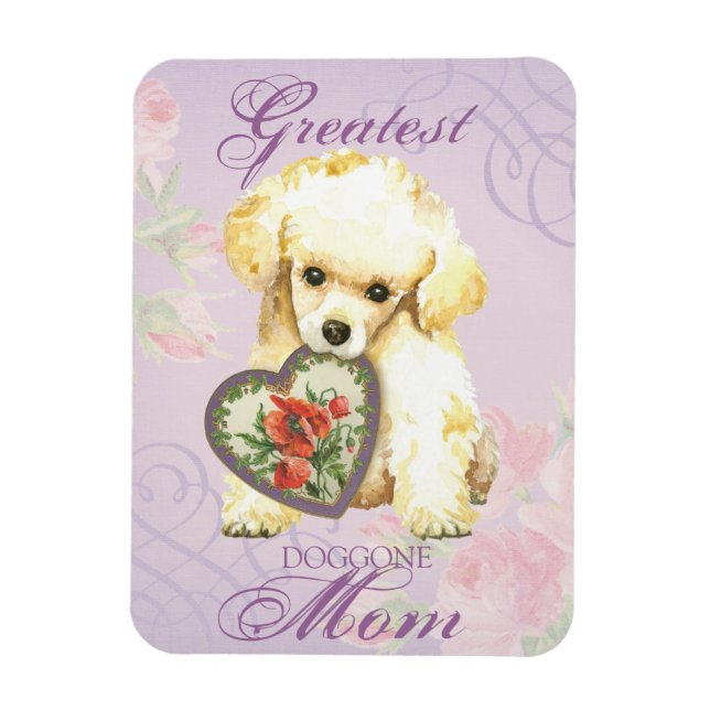 Toy Poodle Heart Mum Magnet (Vertical)