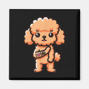 Toy Poodle I Love Dad Funny Dog Tattoo _1 Magnet