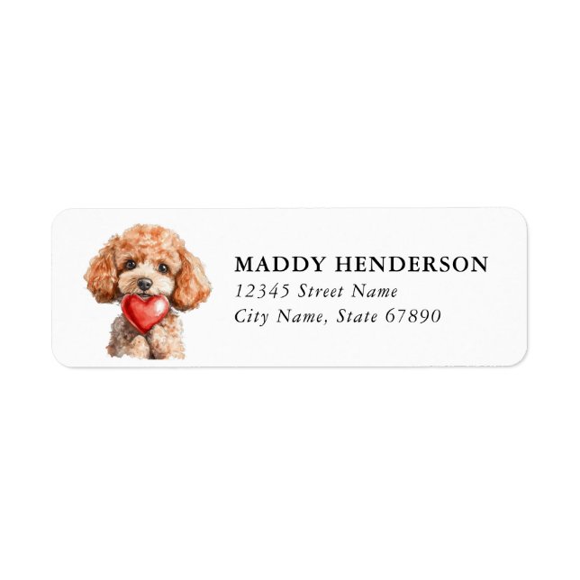 Toy Poodle Return Address Labels  (Front)