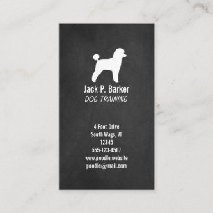 Toy Poodle Silhouette - Chalkboard Style Business Card