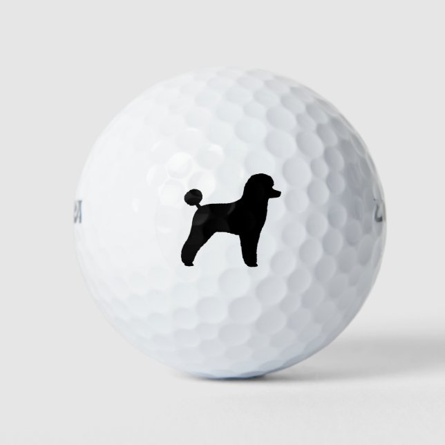 Toy Poodle Silhouette Golf Balls (Front)