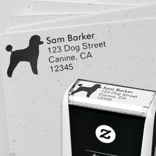 Toy Poodle Silhouette Return Address Self-inking Stamp