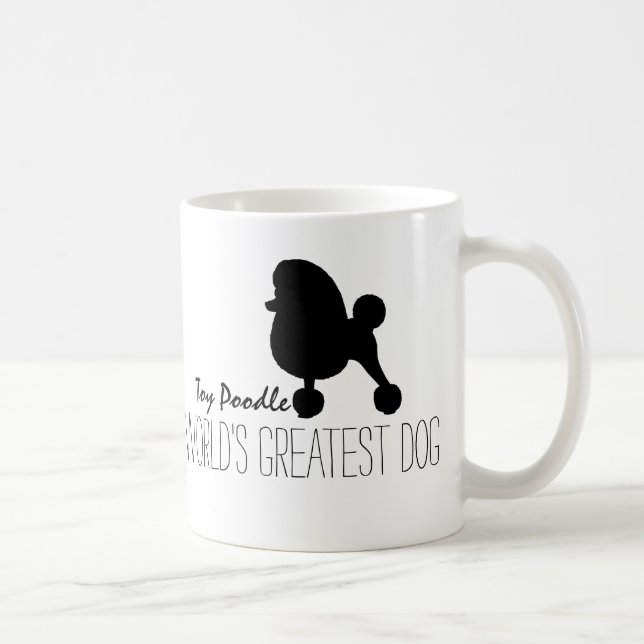 Toy Poodle Silhouette World's Greatest Dog Custom Coffee Mug (Right)