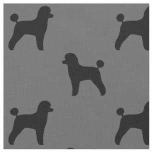 Toy Poodle Silhouettes Pattern Fabric