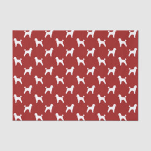 Toy Poodle Silhouettes Pattern Red Tissue Paper