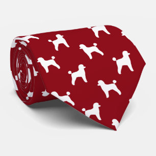Toy Poodle Silhouettes Pattern Tie