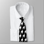 Toy Poodle Silhouettes Pattern White and Black Tie<br><div class="desc">This original Toy Poodles pattern neck tie makes a great gift for dog dads! Available in a variety of colors, this cool tie makes a statement for miniature Poodle lovers. An awesome gift for the guy who wears a tie for business, or for special events like holiday programs, AKC dog...</div>