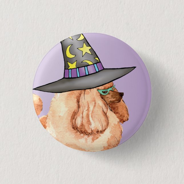 Toy Poodle Witch 3 Cm Round Badge (Front)