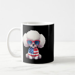 Toy Poodle With Patriotic Usa Flag American Indepe Coffee Mug