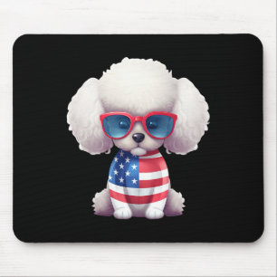 Toy Poodle With Patriotic Usa Flag American Indepe Mouse Mat