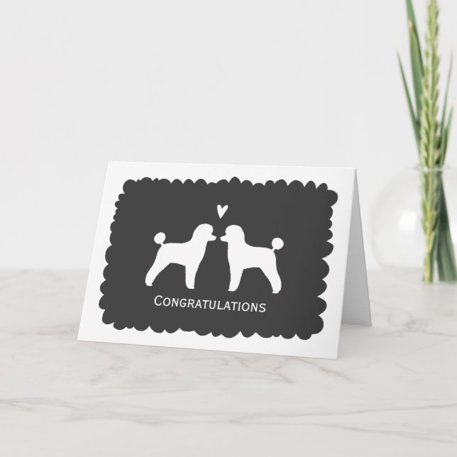 Toy Poodles Wedding Congratulations Card (Front)