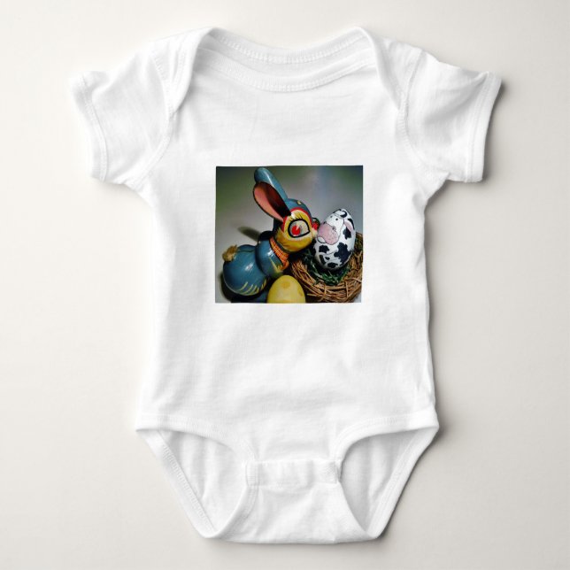 Toy Rabbit and  cow egg Baby Bodysuit (Front)