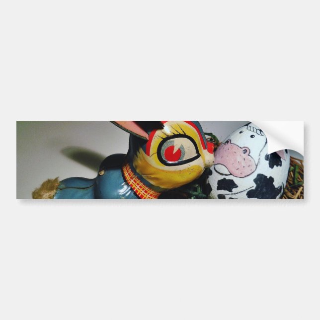Toy Rabbit and  cow egg Bumper Sticker (Front)