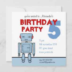 Toy Robot Birthday Invitation