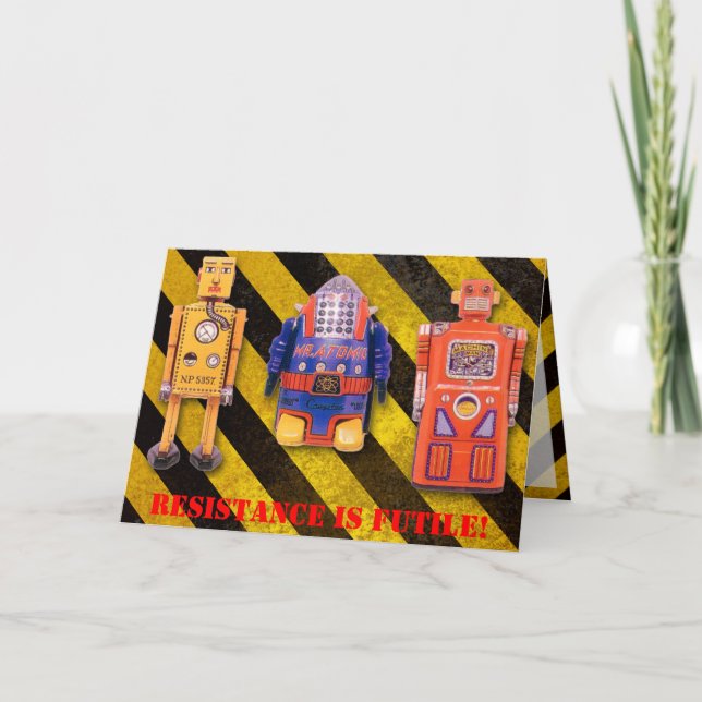 Toy Robot Custom Birthday Card (Front)