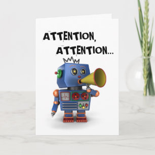 Toy robot happy birthday card