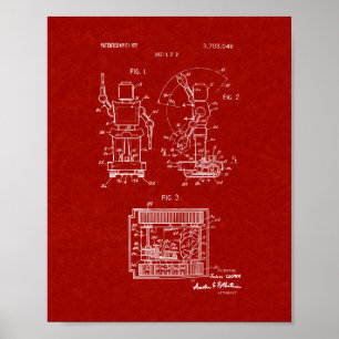 Toy Robot Patent - Burgundy Red Poster