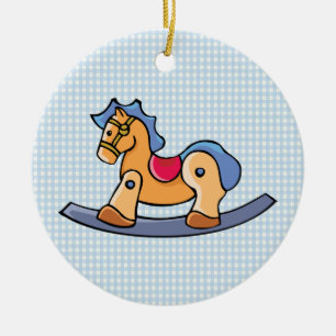 Toy Rocking Horse Ceramic Tree Decoration