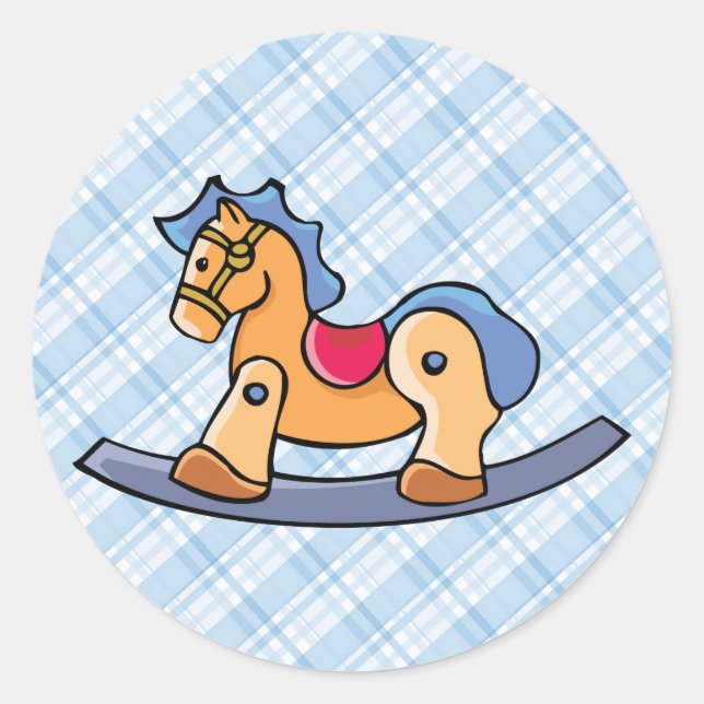 Toy Rocking Horse Classic Round Sticker (Front)