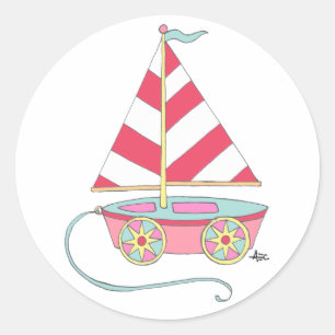Toy Sailboat Stickers Nautical It's a Girl