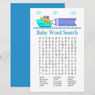 Toy Ship Baby Shower Word Search Game