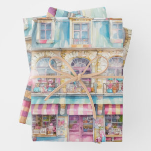 Toy shop at Paris watercolor  Wrapping Paper Sheet