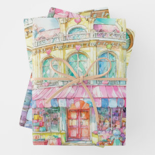 Toy shop at Paris watercolor  Wrapping Paper Sheet