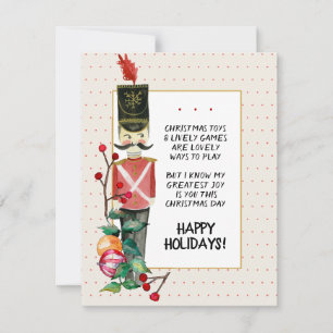 Toy Soldier Christmas Poem Watercolor Holiday Red