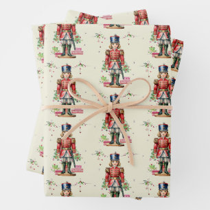 Toy Soldier Christmas Tree Wrapping Paper Sheet