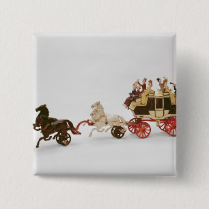 Toy stagecoach 15 cm square badge