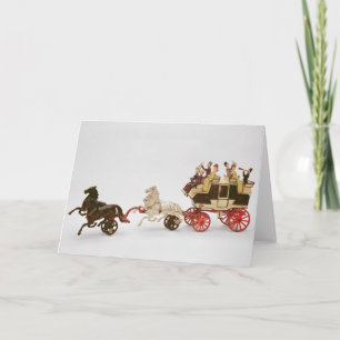 Toy stagecoach card