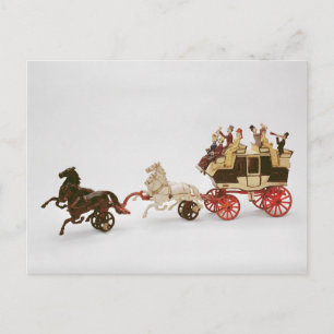 Toy stagecoach postcard