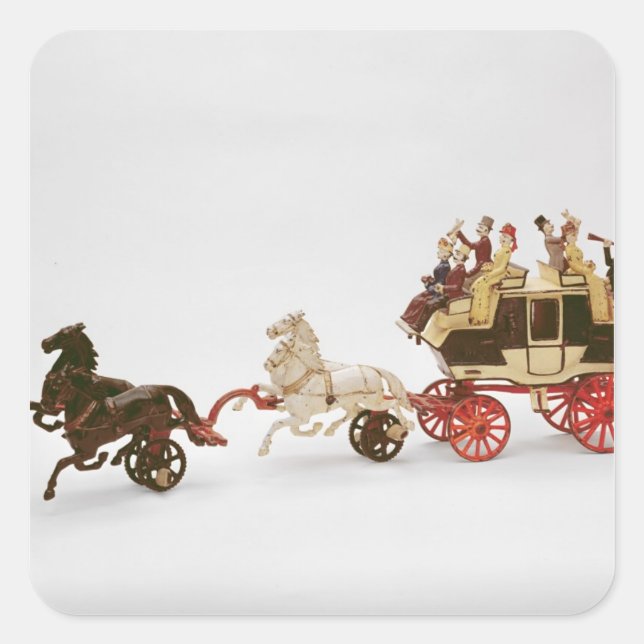 Toy stagecoach square sticker (Front)