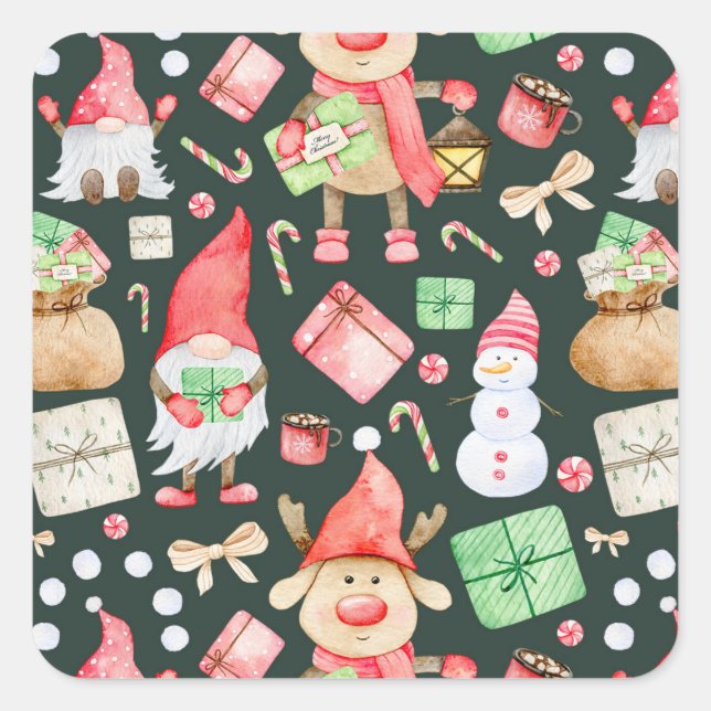 Toy Story Merry Christmas Pattern Modern    Square Sticker (Front)