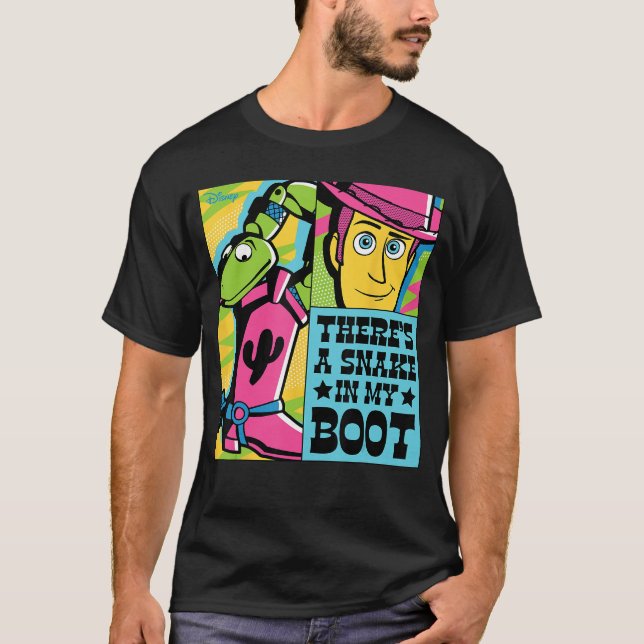 Toy Story Woodyheres A Snake In My Boot Comic Stri T-Shirt (Front)