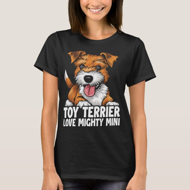 Toy Terrier Love Mighty Mini Dog T-Shirt (Front)