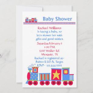 Toy Train Baby Shower Invitation