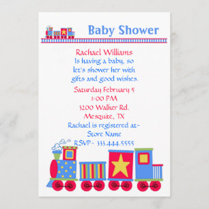 Toy Train Baby Shower Invitation