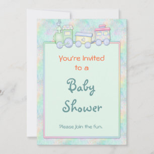 Toy Train Baby Shower Invitation
