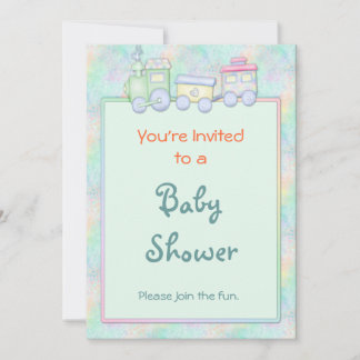 Toy Train Baby Shower Invitation