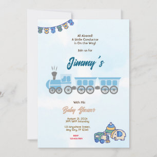 Toy Train Baby Shower Invitation