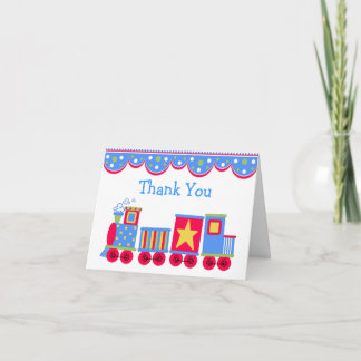 Toy Train Baby Thank You Card