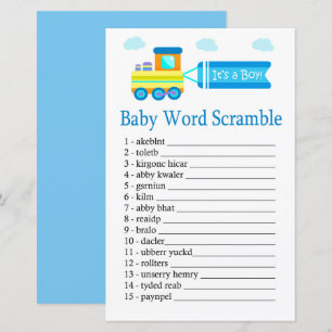 Toy Train Baby word scramble game