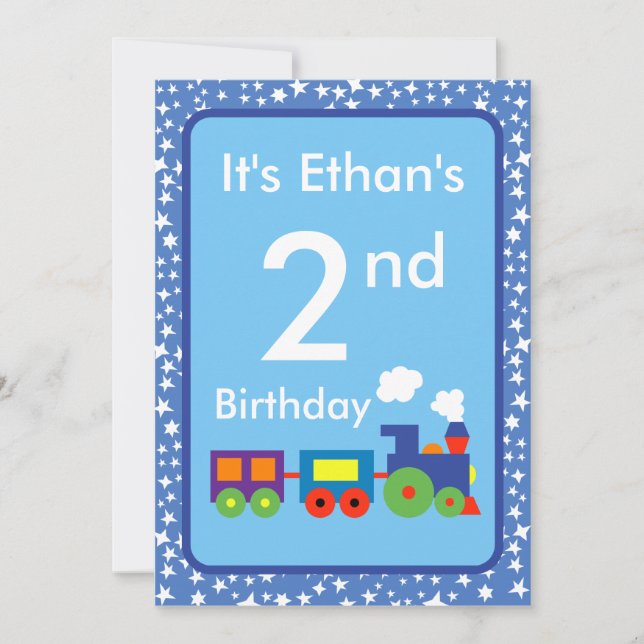 Toy Train Birthday Invitation (Front)