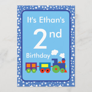 Toy Train Birthday Invitation